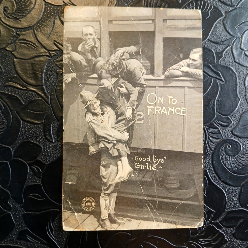 "Good Bye Girlie" On to France War‎ Postal Card VTG